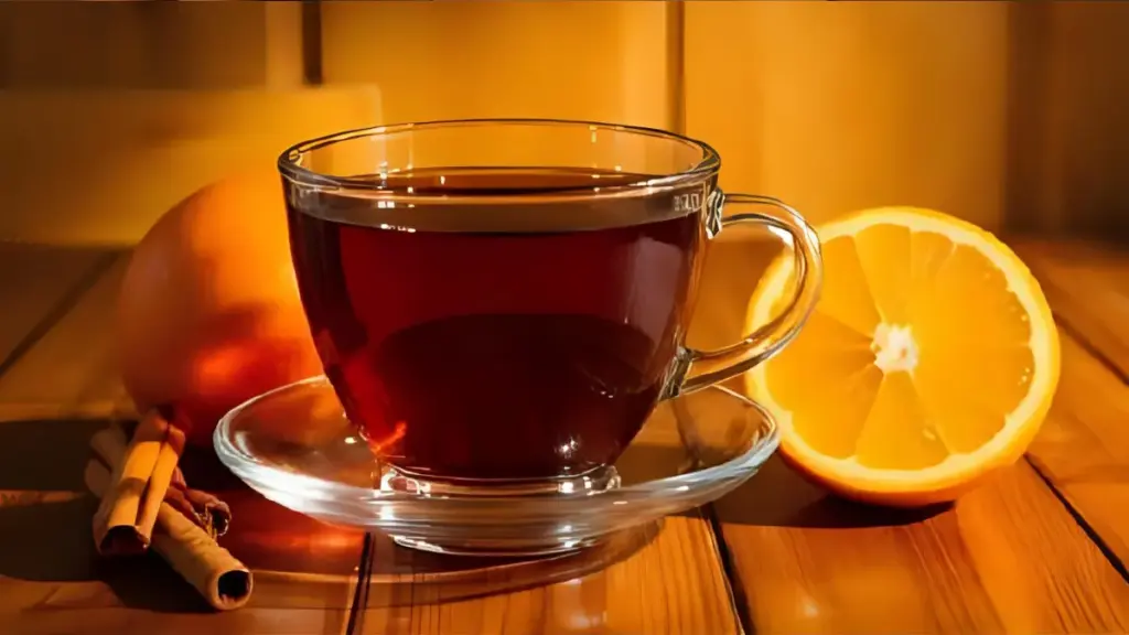 Chá preto com laranja e canela